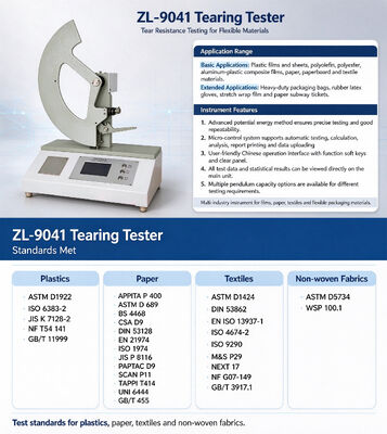 ASTM D1922 ISO 6383 Film Elmendorf Tearing Tester | Plastic Film Tear Resistance Test Equipment